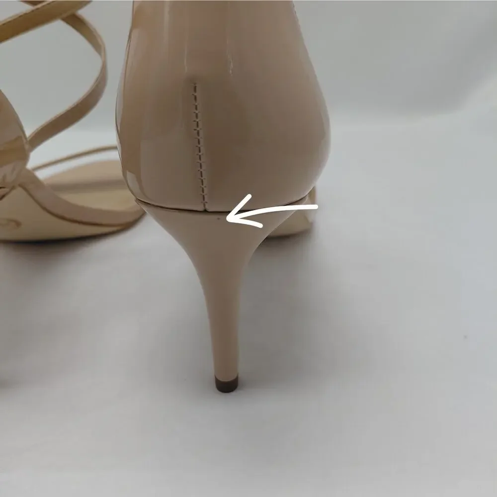 Michael Kors Womens Heels Dressy Sandals 10M Blush Patent Strappy Wedding Party
